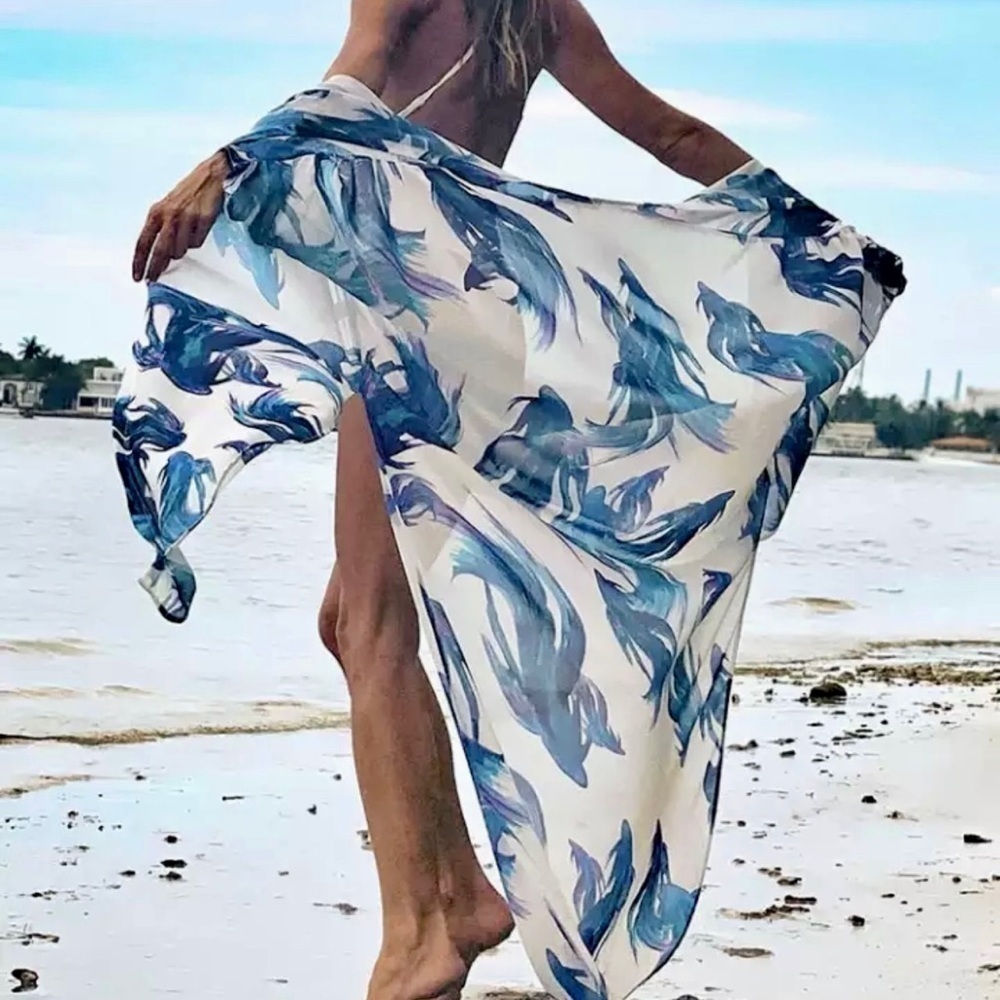Blue n White Sheer Kimono